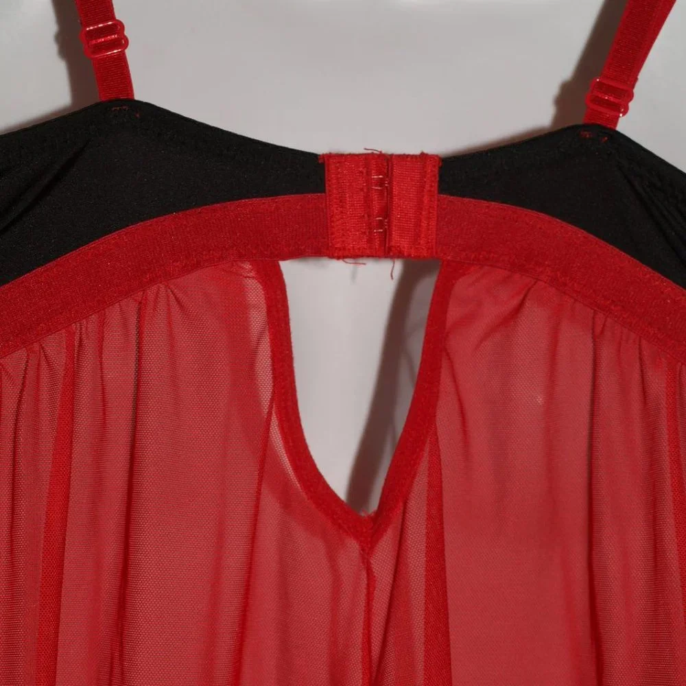 SIZE M LINGERIE Red Sheer BY BODY JEWELS USED FOR PHOTO SHOOT - Picture 8 of 8
